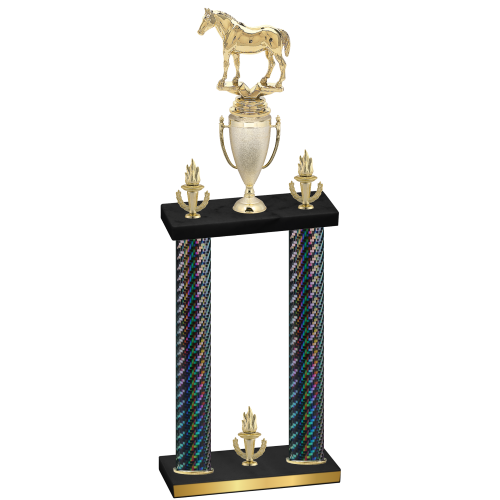 Double Black Carbon Fiber Victory Horses Trophy