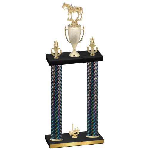 Double Black Carbon Fiber First Place Horses Trophy
