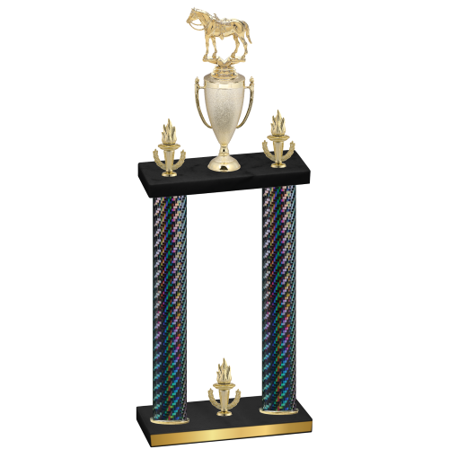 Double Black Carbon Fiber Victory Horses Trophy