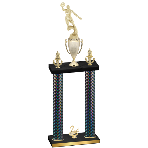 Double Black Carbon Fiber Second Place Basketball Trophy