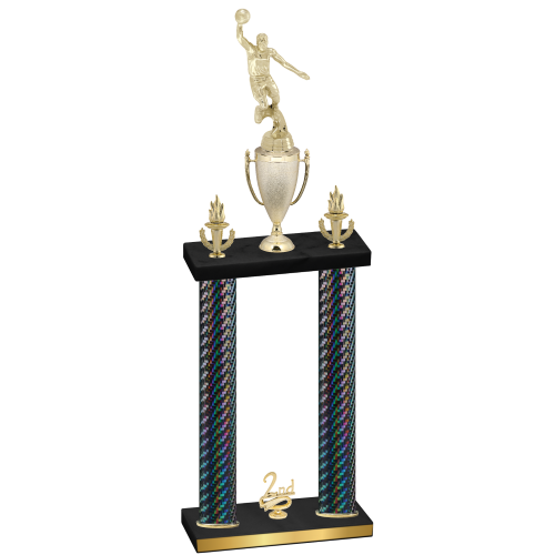 Double Black Carbon Fiber Second Place Basketball Trophy