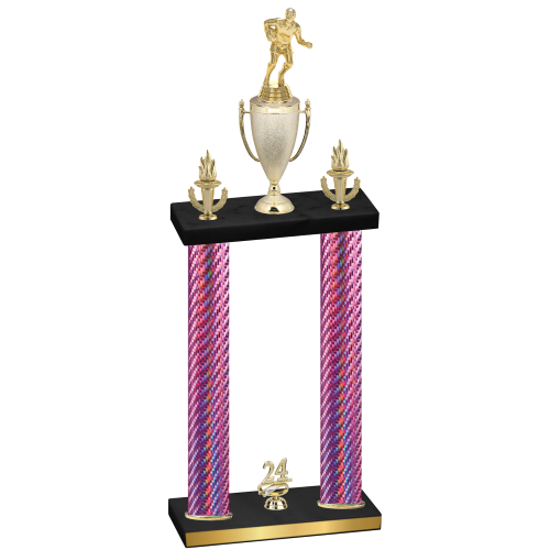 Double Pink Carbon Fiber Year Rugby Trophy