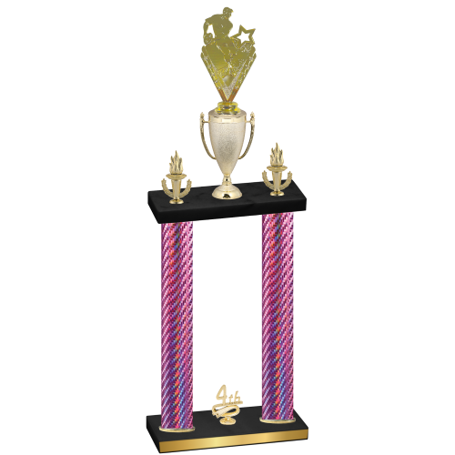 Double Pink Carbon Fiber Fourth Place Rugby Trophy