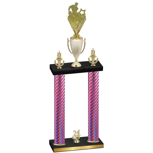 Double Pink Carbon Fiber Year Rugby Trophy