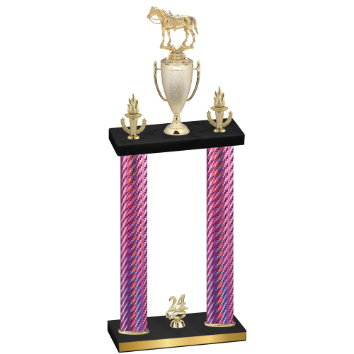 Double Pink Carbon Fiber Year Horses Trophy