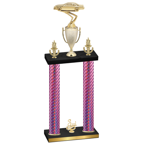 Double Pink Carbon Fiber Third Place Cars Trophy