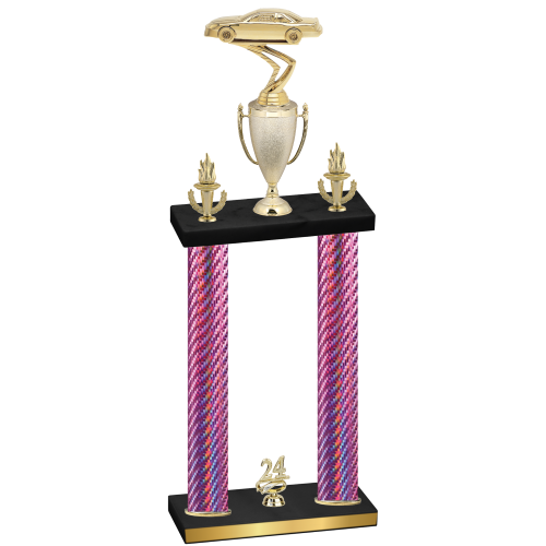 Double Pink Carbon Fiber Year Cars Trophy