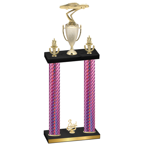 Double Pink Carbon Fiber Third Place Cars Trophy