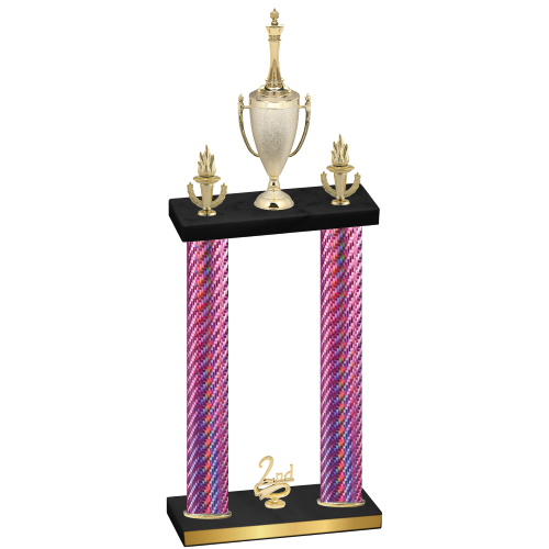Double Pink Carbon Fiber Second Place Chess Trophy