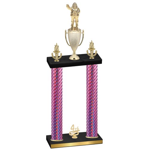 Double Pink Carbon Fiber Fourth Place Holiday Trophy