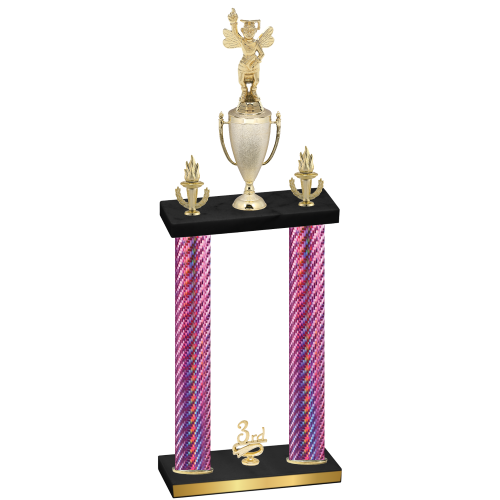 Double Pink Carbon Fiber Third Place Academics Trophy