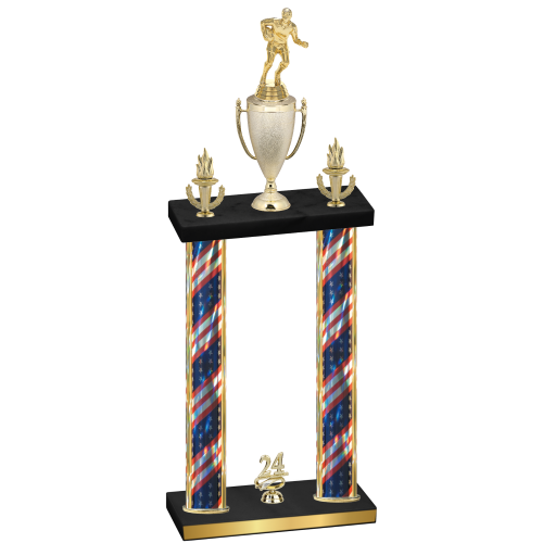 Double Flag USA Year Rugby Trophy