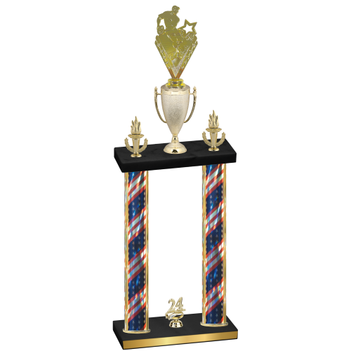 Double Flag USA Year Rugby Trophy