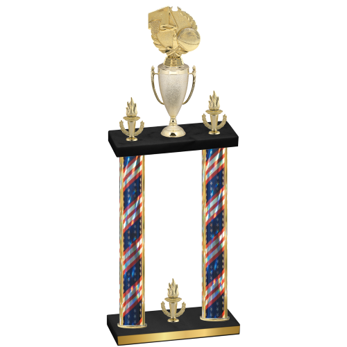 Double Flag USA Victory Basketball Trophy