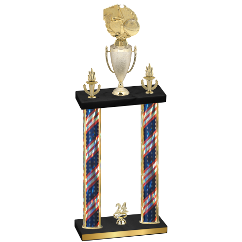 Double Flag USA Year Basketball Trophy