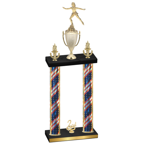Double Flag USA Second Place Skater Trophy