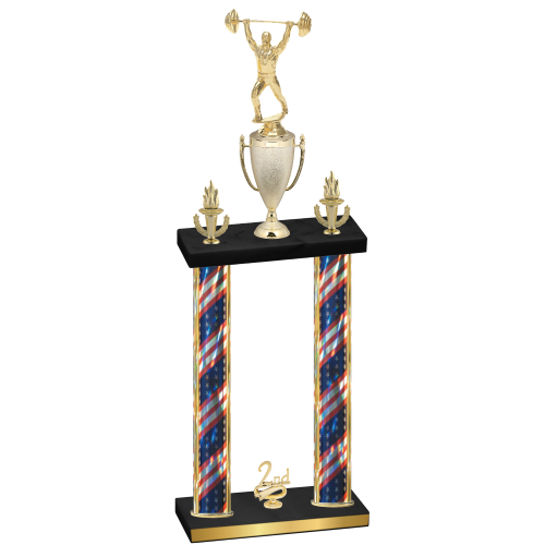 Double Flag USA Second Place Weights Trophy