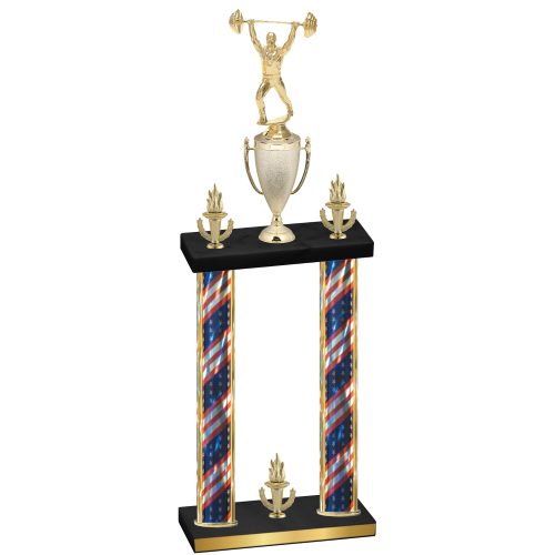 Double Flag USA Victory Weights Trophy