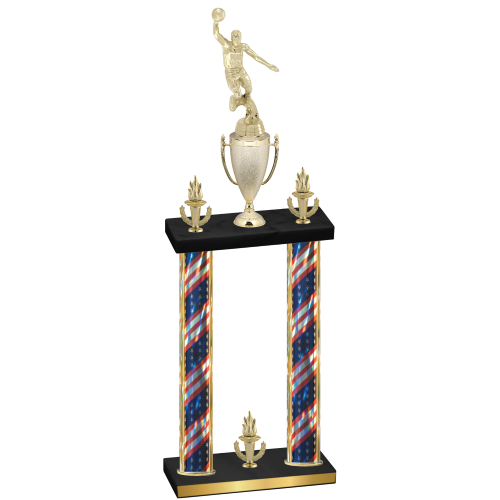 Double Flag USA Victory Basketball Trophy