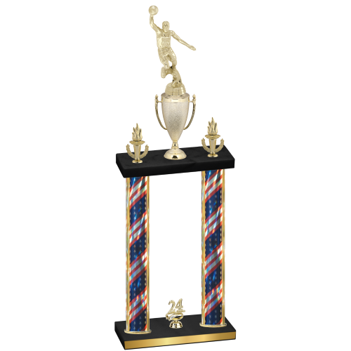 Double Flag USA Year Basketball Trophy