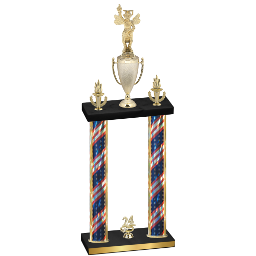 Double Flag USA Year Academics Trophy
