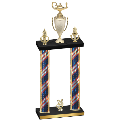 Double Flag USA Year Academics Trophy