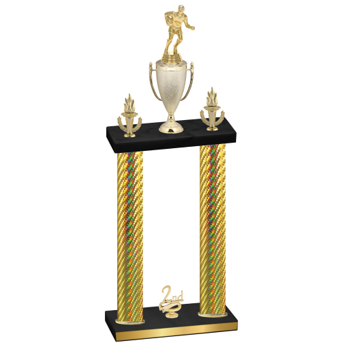 Double Gold Carbon Fiber Second Place Rugby Trophy