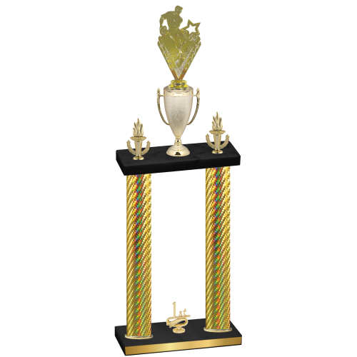 Double Gold Carbon Fiber First Place Rugby Trophy