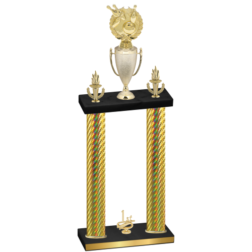 Double Gold Carbon Fiber First Place Bowling Trophy