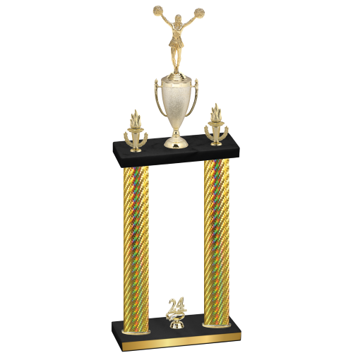 Double Gold Carbon Fiber Year Cheerleading Trophy