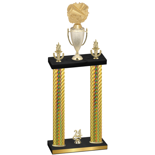 Double Gold Carbon Fiber Year Cheerleading Trophy