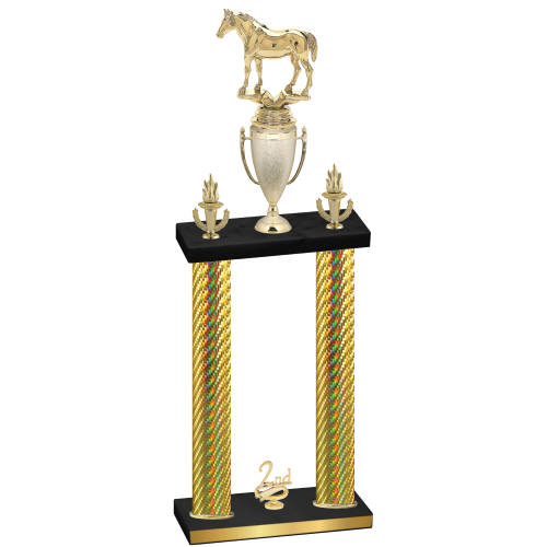 Double Gold Carbon Fiber Second Place Horses Trophy