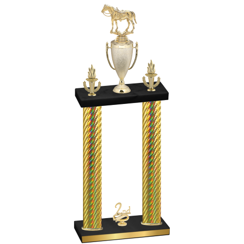Double Gold Carbon Fiber Second Place Horses Trophy