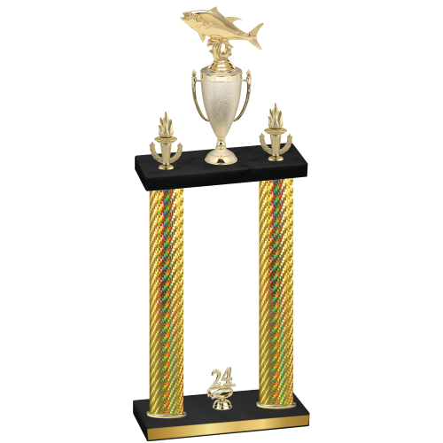Double Gold Carbon Fiber Year Fishing Trophy