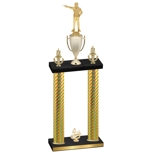 Double Gold Carbon Fiber Fourth Place Shooter Trophy