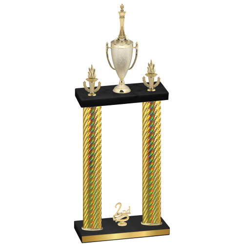 Double Gold Carbon Fiber Second Place Chess Trophy