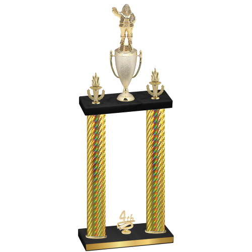 Double Gold Carbon Fiber Fourth Place Holiday Trophy