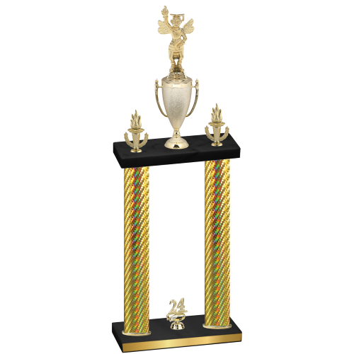 Double Gold Carbon Fiber Year Academics Trophy