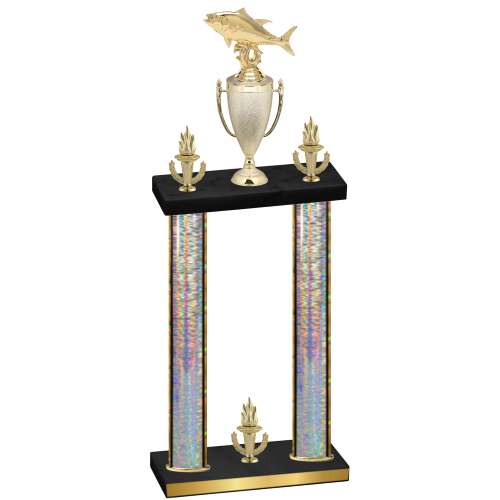 Double Silver Glacier Victory Fishing Trophy