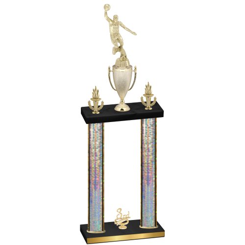 Double Silver Glacier Third Place Basketball Trophy