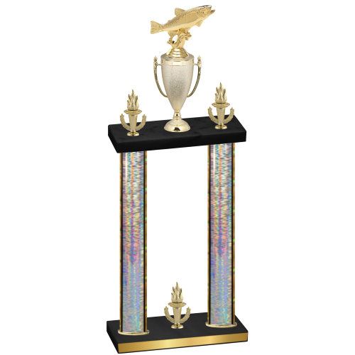 Double Silver Glacier Victory Fishing Trophy