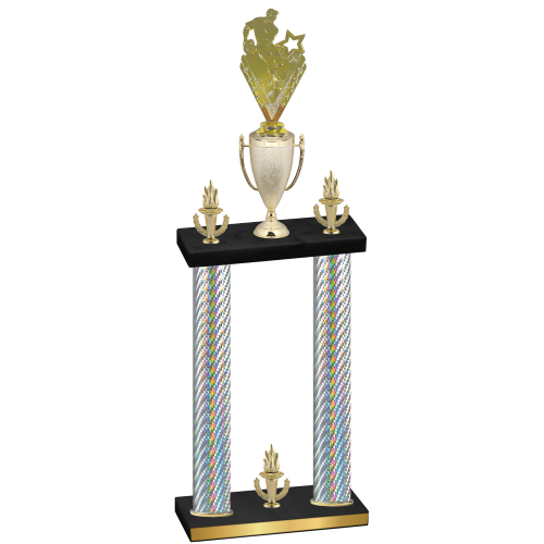 Double Silver Carbon Fiber Victory Rugby Trophy