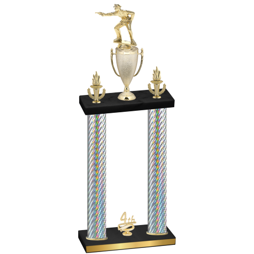 Double Silver Carbon Fiber Fourth Place Shooter Trophy