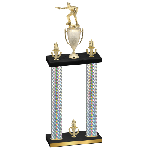Double Silver Carbon Fiber Victory Shooter Trophy