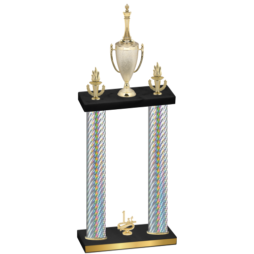 Double Silver Carbon Fiber First Place Chess Trophy