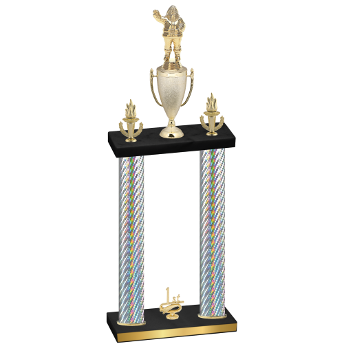 Double Silver Carbon Fiber First Place Holiday Trophy
