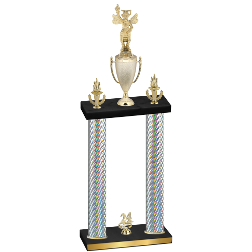 Double Silver Carbon Fiber Year Academics Trophy