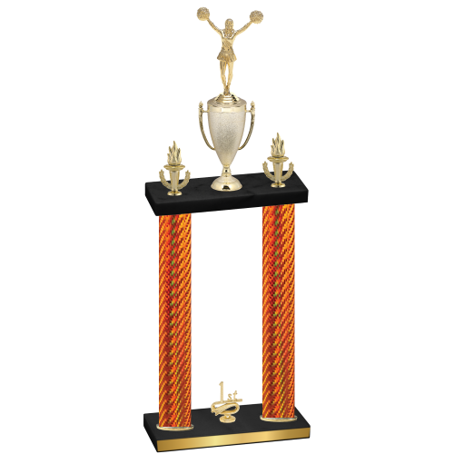 Double Orange Carbon Fiber First Place Cheerleading Trophy