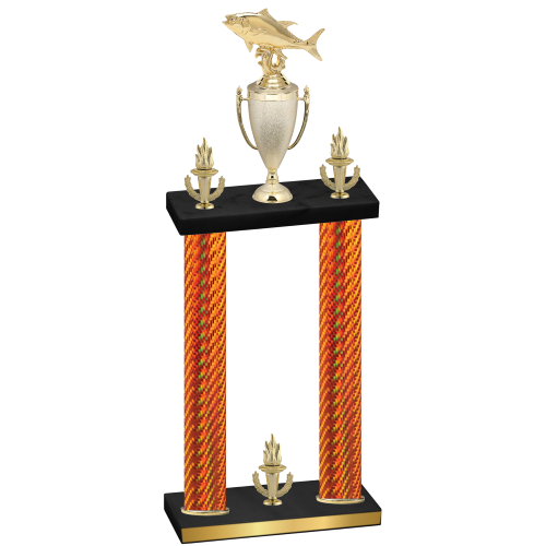 Double Orange Carbon Fiber Victory Fishing Trophy