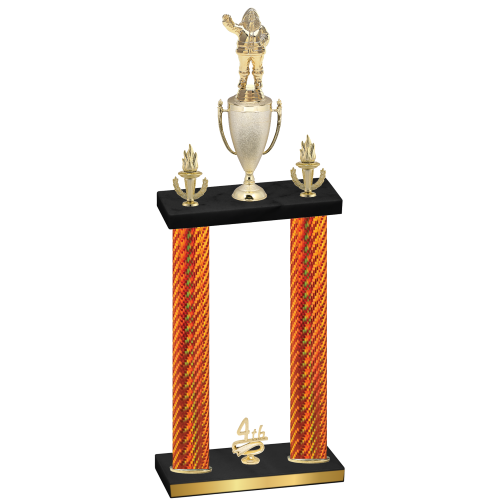 Double Orange Carbon Fiber Fourth Place Holiday Trophy
